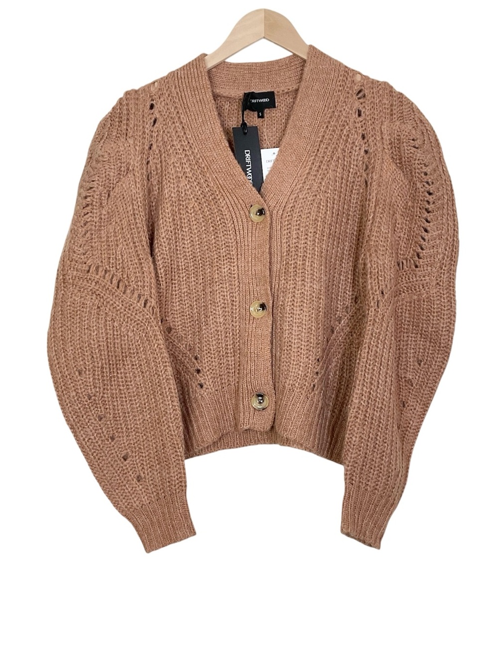 Driftwood Emmie Sweater Cardigan In Dusty Rose Size Small